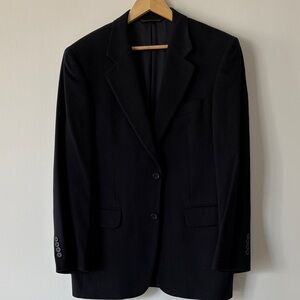 Loro Piana Men’s Black 100% Cashmere Blazer Jacket, Size 40R